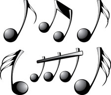 3D Musical Notes Vector