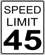 45mph Speed Limit Road Sign clip art