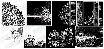8, Black And White Pattern Vector Material