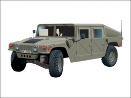 A realistic hummer vehicle, with colour and plates of spanish army. Thumbnail