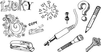 A set of hand drawn objects free vector Thumbnail