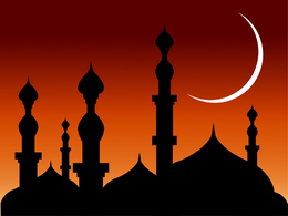 Abstract Background Mosques with Silhouette Thumbnail