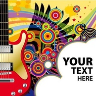 Abstract background with guitar