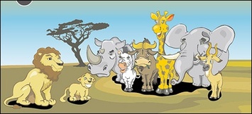 Ai Format, Keyword: Cute Animals, Lions, Giraffes, Elephants, Rhinoceroses, Horses, Deer Thumbnail
