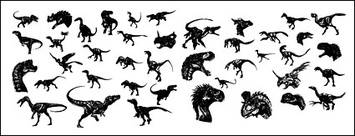 ai format, keyword: vector material, dinosaurs, black and white, Baimiao…… Thumbnail