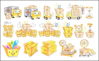 ai formats, including jpg preview, keyword: Vector icon, automobile, train, freight, delivery, cardboard boxes, packing, ... Thumbnail
