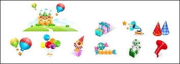 ai vector format! Playground, balloons, clowns, fun…… Thumbnail