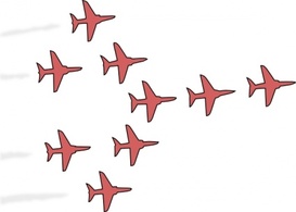 Airplanes Flight Formation clip art Thumbnail