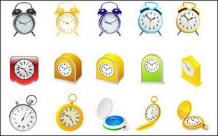 Alarm clock, clock and stopwatch vector Thumbnail