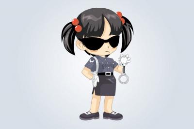 Anime Police Girl Vector Thumbnail