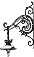 Antique Decorative Outdoor Electric Lamp clip art Thumbnail