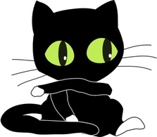 Antontw Blackcat With White Sockets clip art