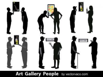 Art Gallery People Silhouettes Thumbnail