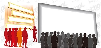 Audience figures silhouette vector material Thumbnail
