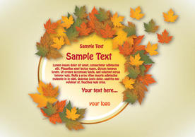 Autumn Vector Banner Circle Design