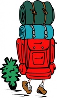 Backpacker Heavy Load clip art Thumbnail