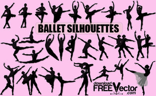 Ballet Dancer Silhouette vector free Thumbnail