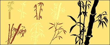 Bamboo silhouettes vector material