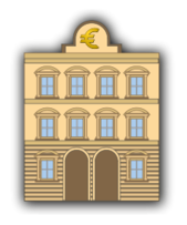 Bank building with euro sign Thumbnail
