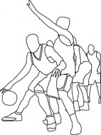 Basketball Game Outline clip art