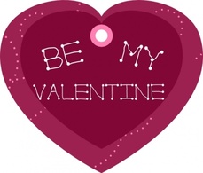 Be My Valentine Heart Shaped Gift Tag clip art
