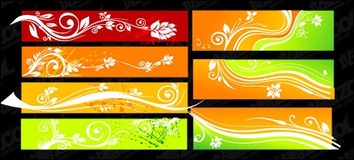 Beautiful color patterns banner vector material