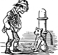 Beggar And Dog clip art Thumbnail