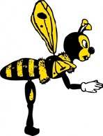 Bending Bee From Side clip art Thumbnail