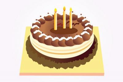 Birthday Chocolate Cake Vector Thumbnail