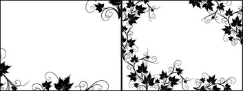 Black and white rattan plant lace border Vector