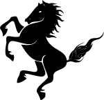Black Horse On Two Legs Vector Thumbnail