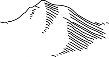 Black Outline Map Mountain White Symbols