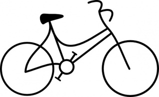 Black Outline White Bike Bicycle Sports