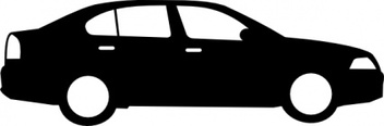 Black Sedan Car clip art
