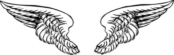 Black White Angel Wing Wings Angels