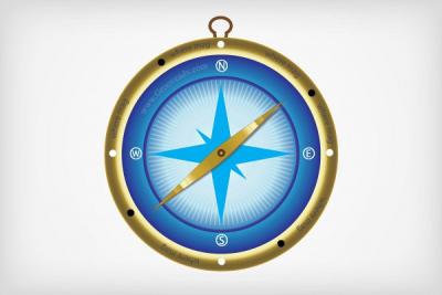 Blue Compass Vector Graphic Thumbnail