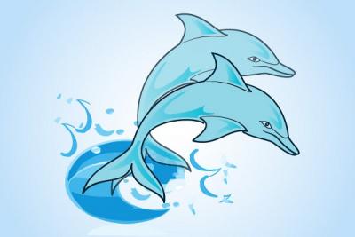 Blue Dolphins Vector Graphic Thumbnail