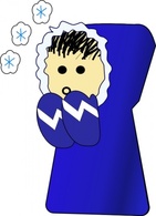 Blue Kid Child Person Winter Cold Gloves Nlyl Thumbnail