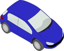 Blue Peugeot 206 clip art Thumbnail