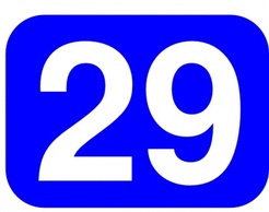 Blue Rounded Rectangle With Number 29 clip art