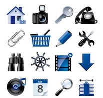 Blue website and internet icons Thumbnail