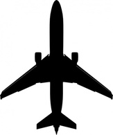 Boeing Plane Silhouette clip art Thumbnail