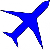 Boing Blue Freight Plane Icon clip art Thumbnail