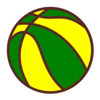Bola de basquete verde e amarela Thumbnail