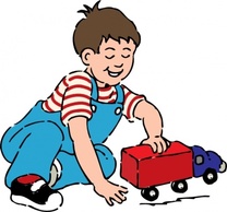 Boy Playing With Toy Truck clip art Thumbnail