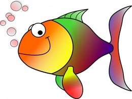 Bubbling Cartoon Fish clip art Thumbnail
