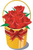Bucket of rose flower Thumbnail