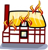 Building House Home Fire Cartoon Houses Burning Insurance Burn Accident Loss Robbery Fires Thumbnail