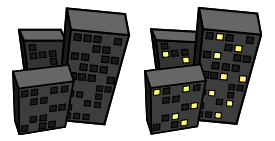 Buildings AT Night