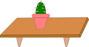 Cactus In Pot On A Table clip art Thumbnail